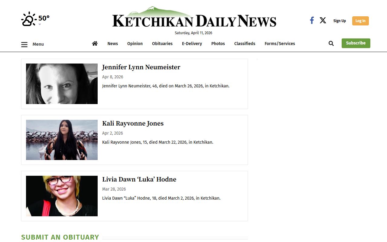 Ketchikan Daily News obituaries search portal