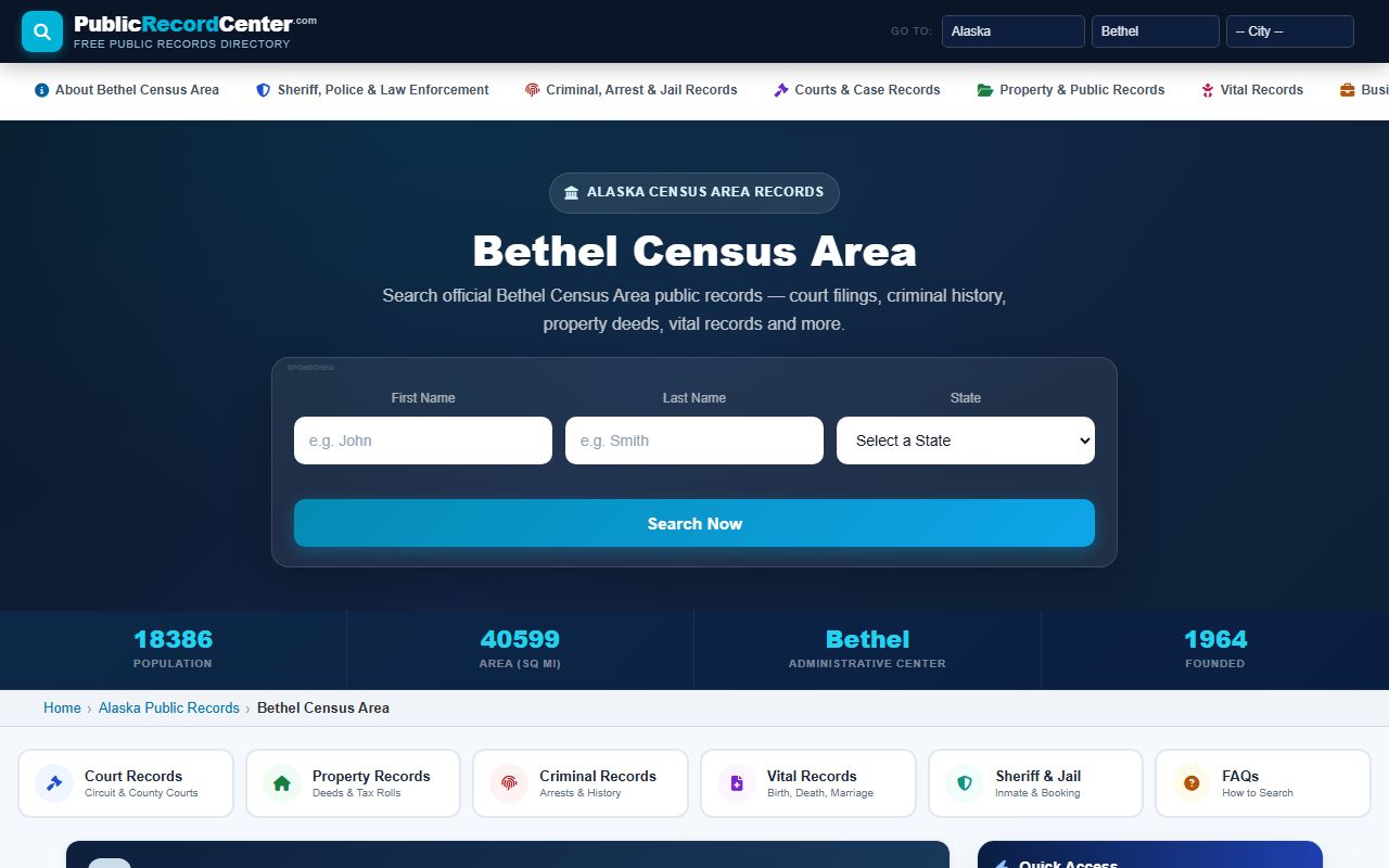 Bethel Census Area Obituary Records - public records access
