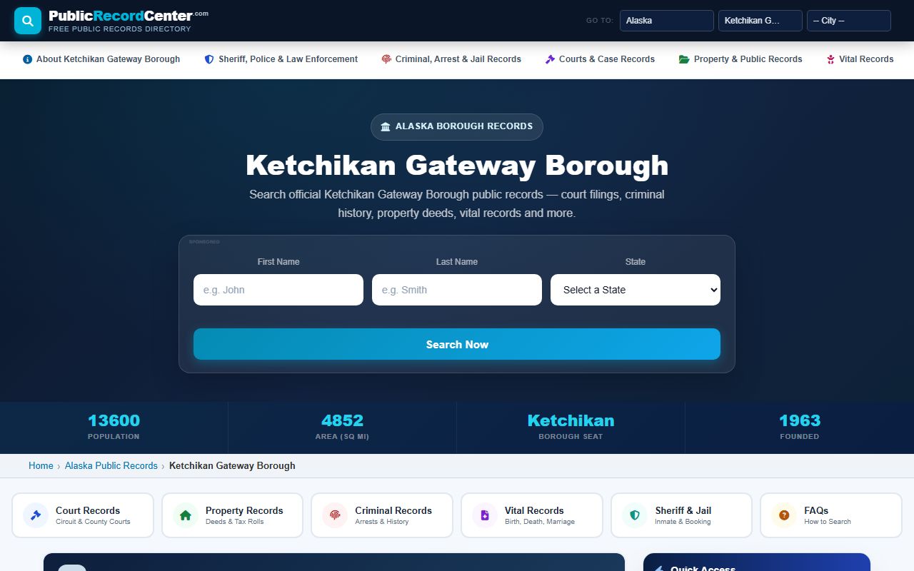 Ketchikan Gateway Borough Obituary Records - public records access information