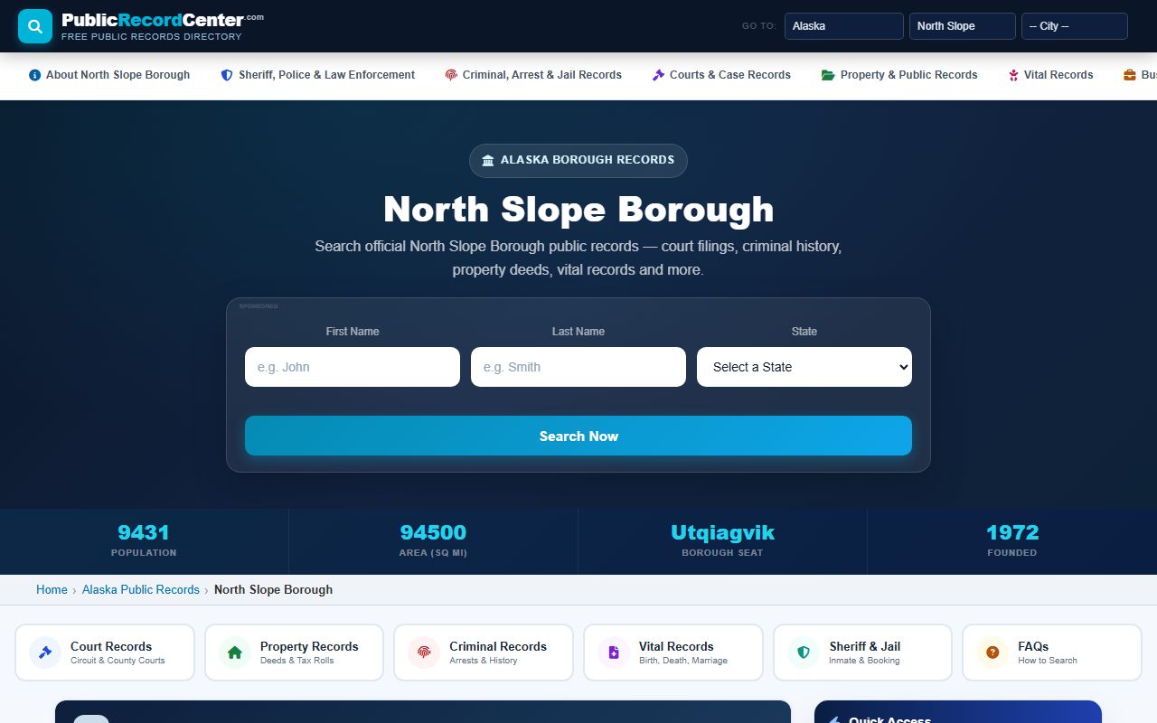 North Slope Borough Obituary Records - public records access portal