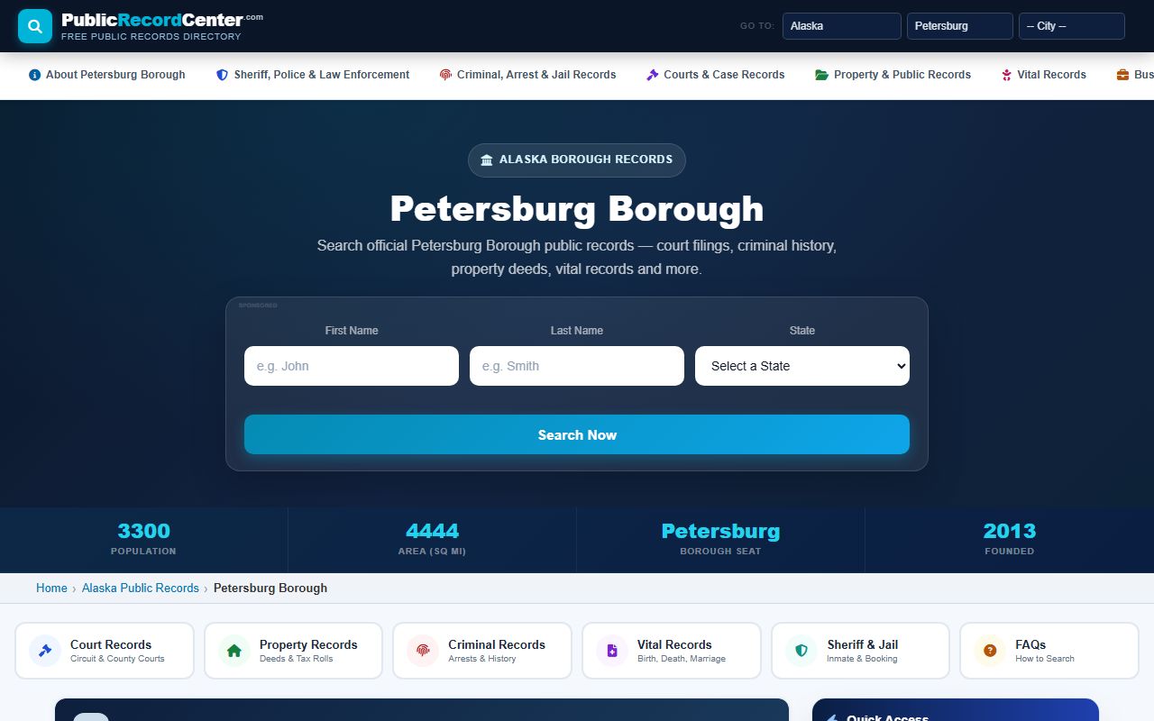 Petersburg Borough public records obituary vital statistics