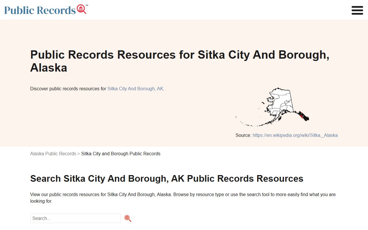 Sitka City and Borough public records obituary records
