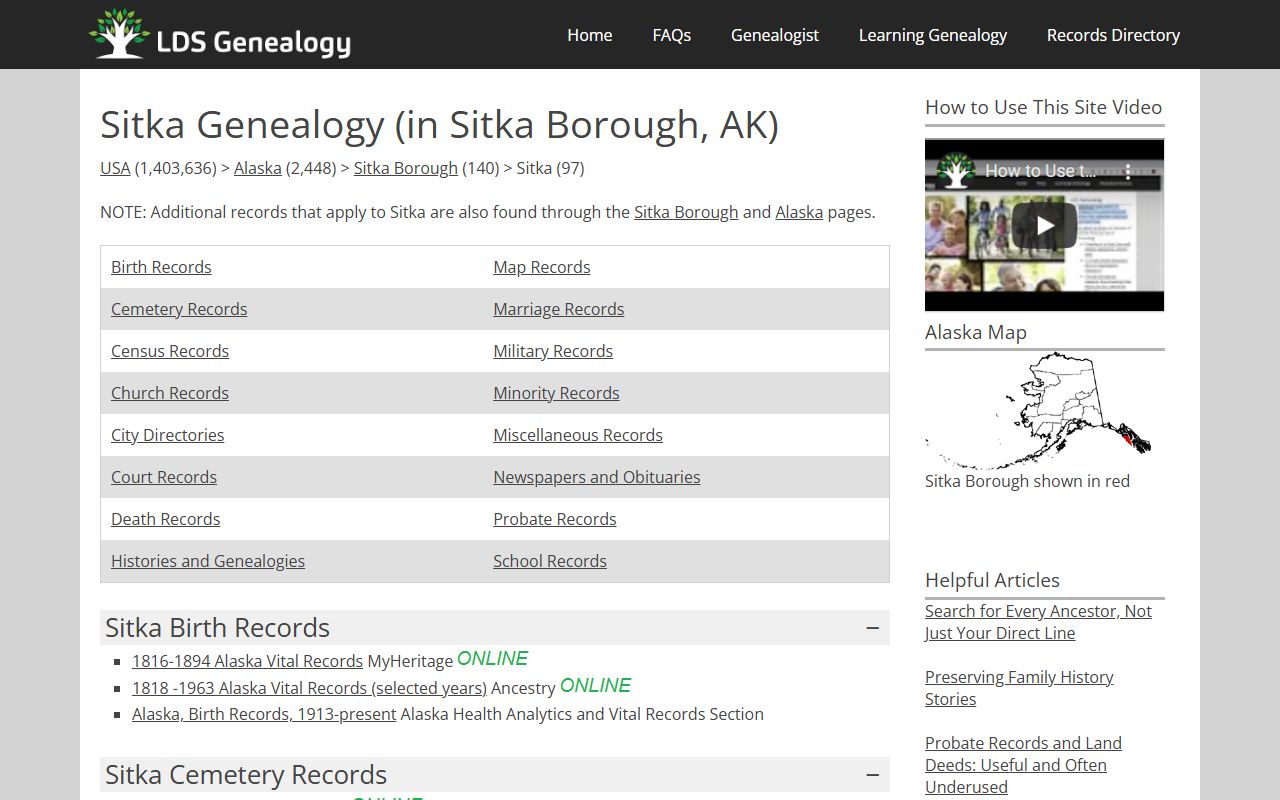 Sitka newspapers and obituaries records collection