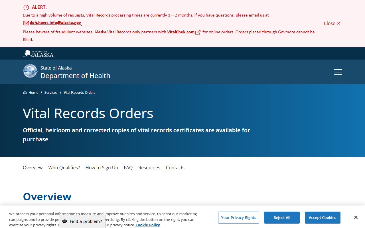 Alaska Obituary Records - Alaska Department of Health Vital Records portal