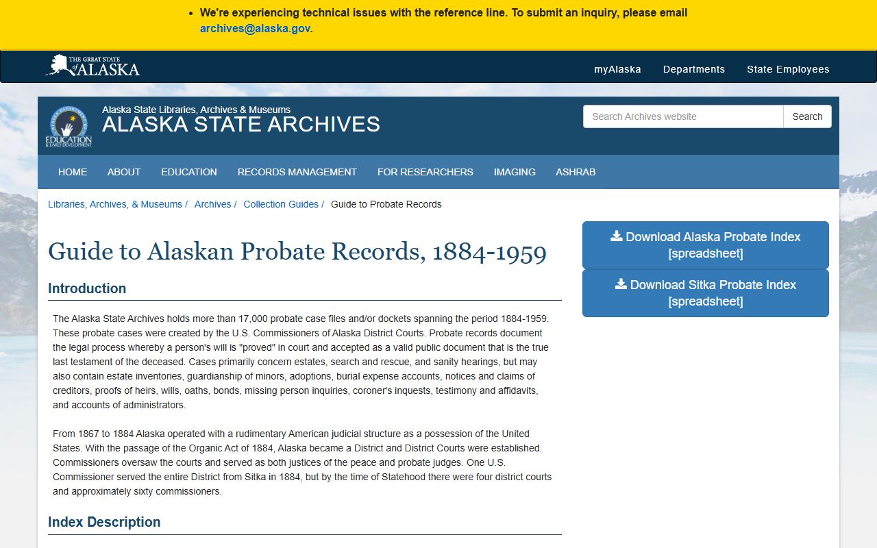 Alaska Obituary Records - Alaska Probate Records research guide