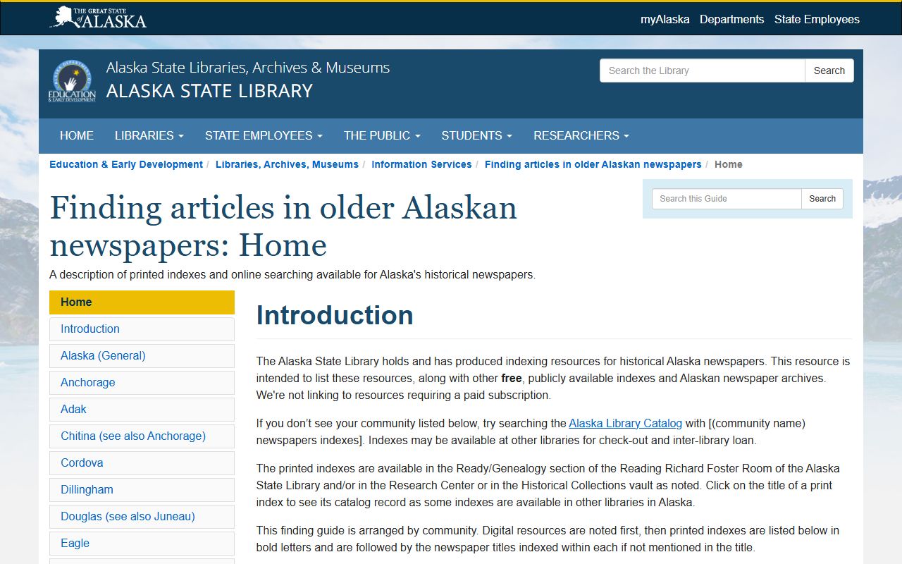 Alaska Obituary Records - Alaska State Library newspaper indexes